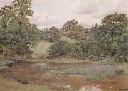 Wilmot Pilsbury,RWS Landscape in Leicestershire (mk46) oil painting artist